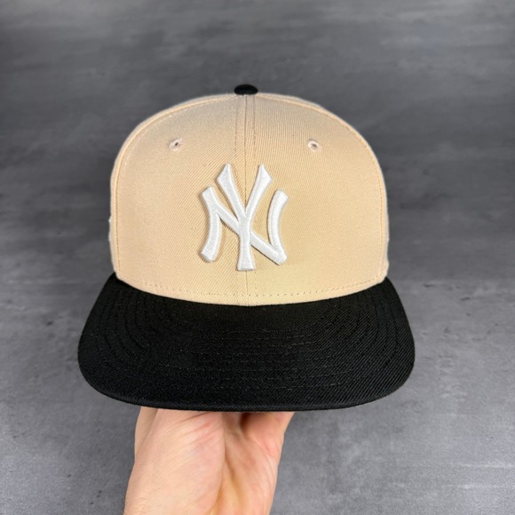 Hat Club New York Yankees‎ New Era Cap 7 1/4 Tan Beige Pink Black Side Patch - Picture 2 of 7